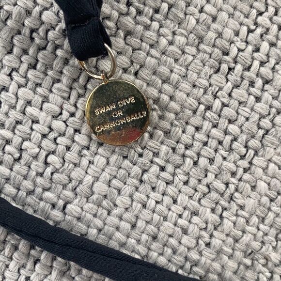 Kate Spade Striped Triangle Bikini Top Size Medium Blue and White - Picture 4 of 7